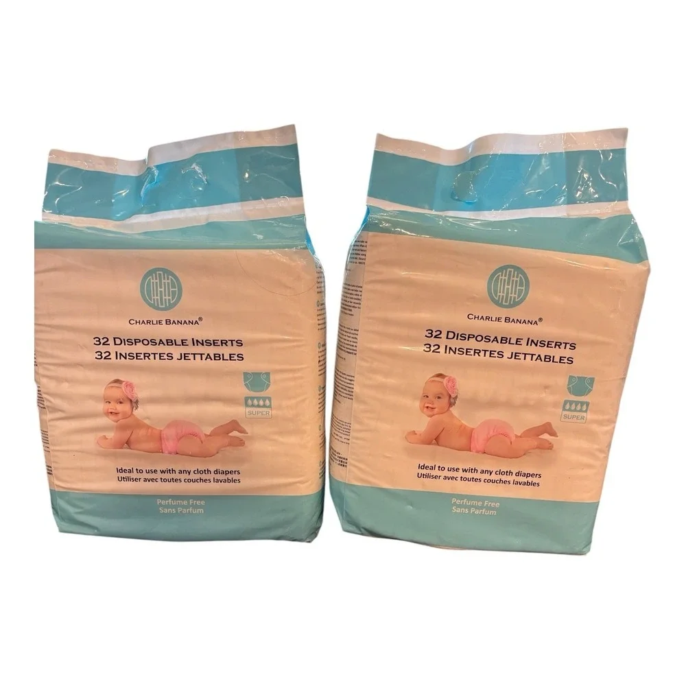Charlie Banana Cloth Diaper Lot 38 Diapers 38 Inserts Wet Bag 64 Disp Liners